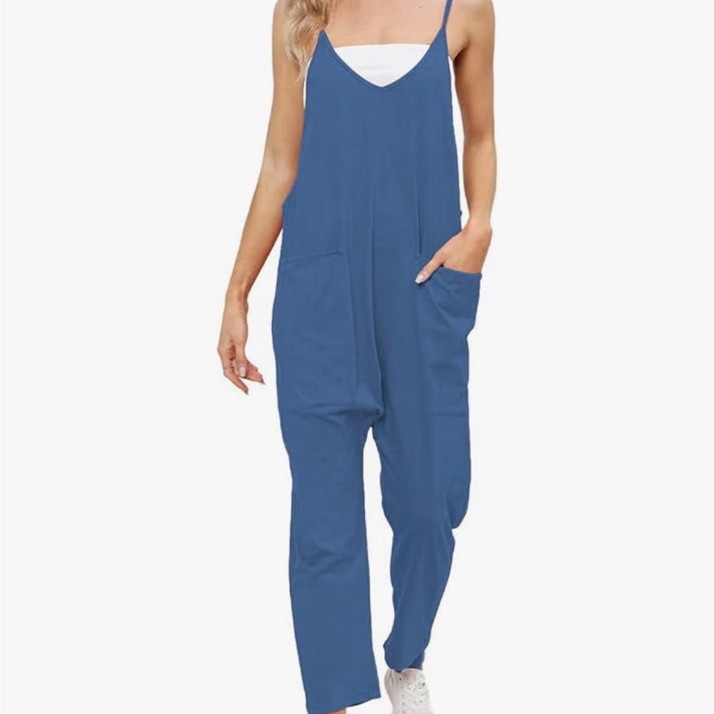 Blue Sleeveless Jumpsuit